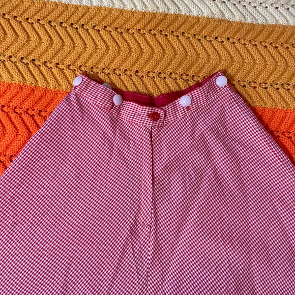 50s gingham plaid Honeylane XXS plaid circle skirt, sleeveless shirt, and bib! - Picture 12 of 16